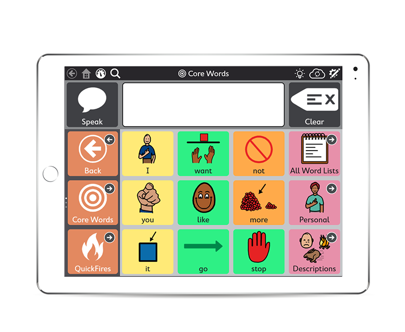 Logiciel Tobii Dynavox TD Snap sur un iPad