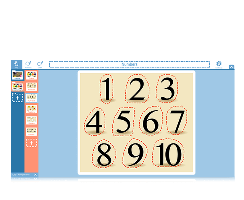 Tobii Dynavox Snap Apprentissage des numéros de scène