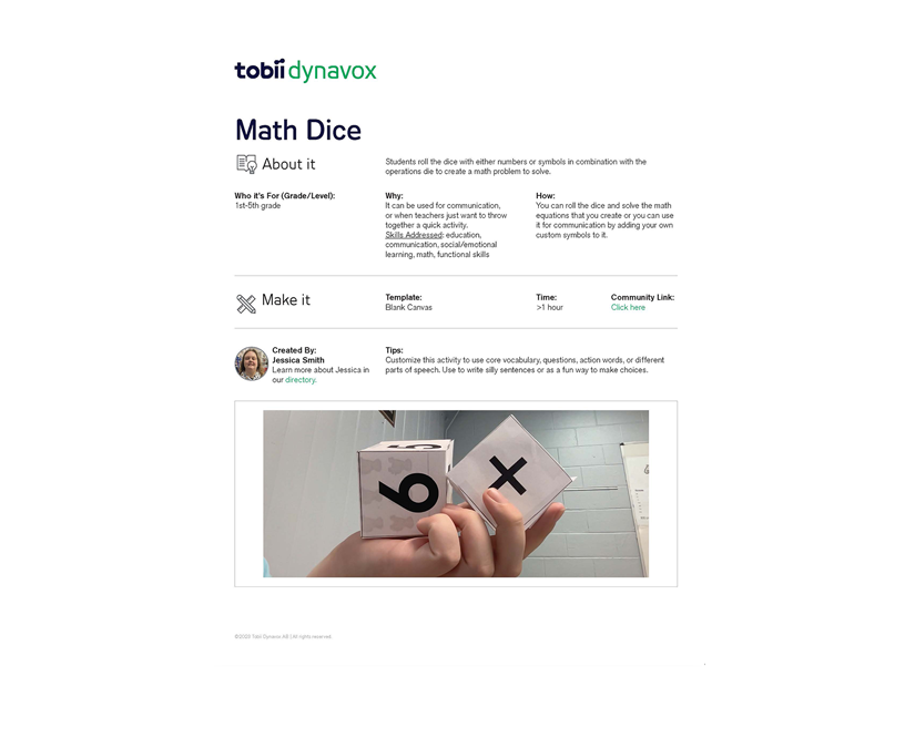 Activité mathématique avec des dés 