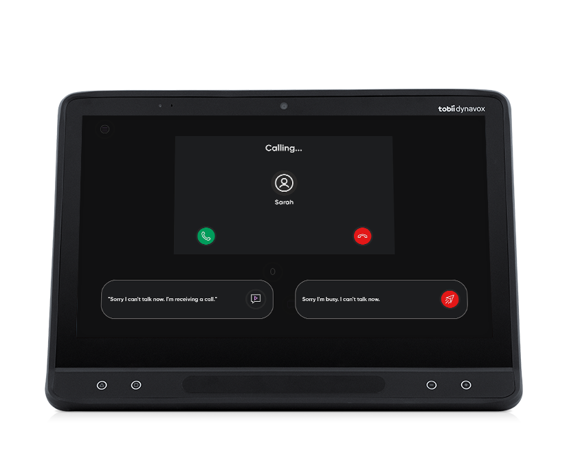 Téléphone TD montrant un appel sortant sur un système de suivi oculaire Tobii Dynavox TD I-Series SGD