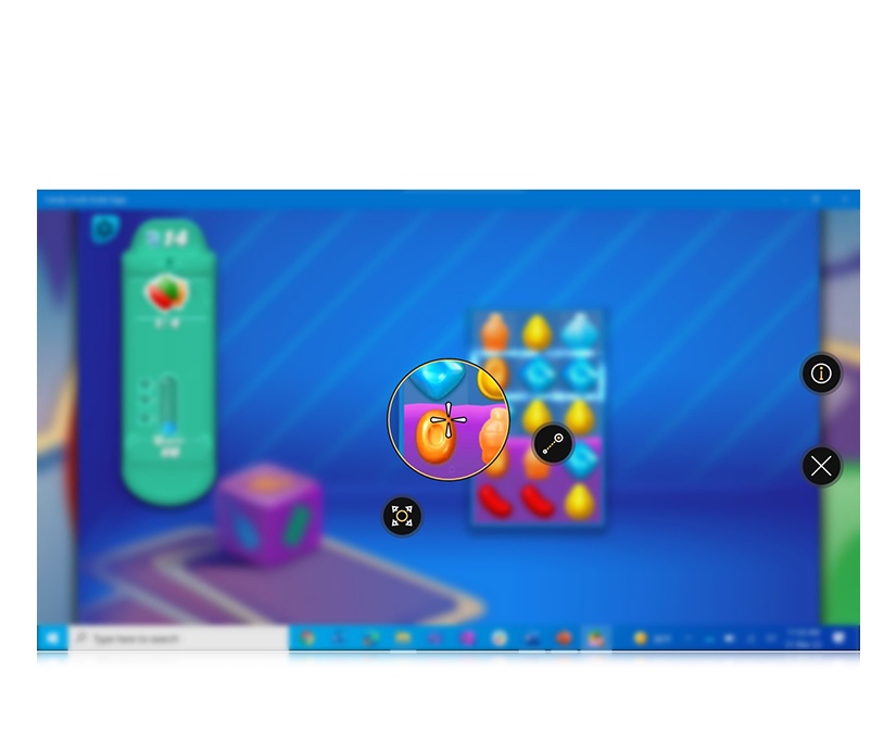 La commande Tobii Dynavox TD est utilisée pour jouer à Candy Crush.
