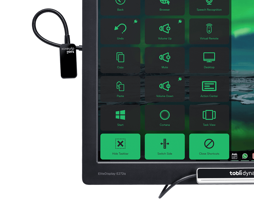 Tobii Dynavox EyeR branché sur Monitor avec Windows Control et PCEye Plus 