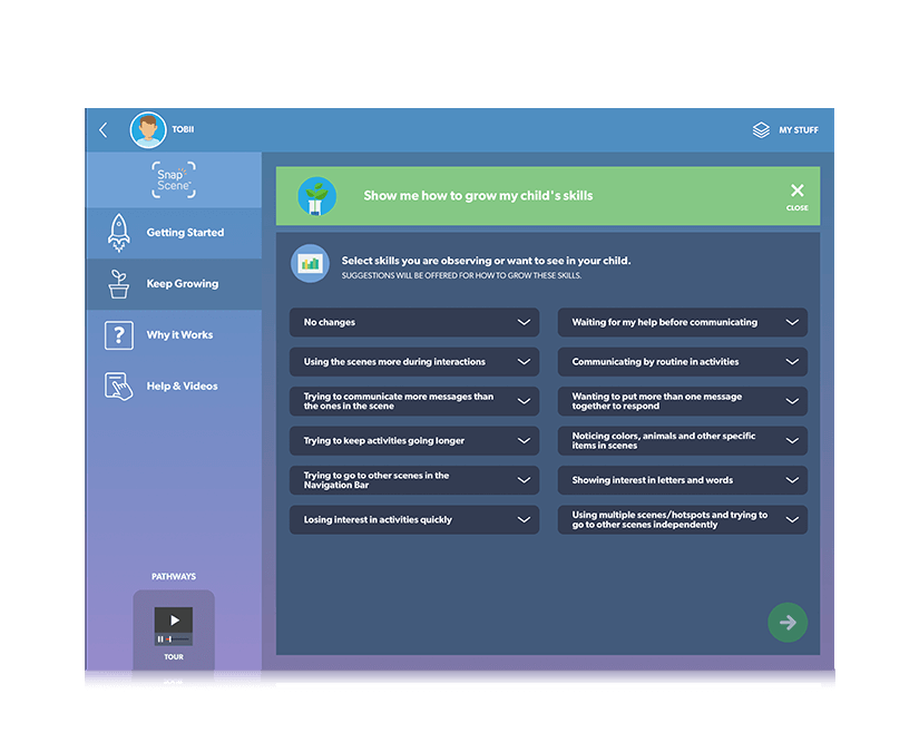 Tobii Dynavox Pathways for Snap Scene comment développer les compétences de votre enfant 