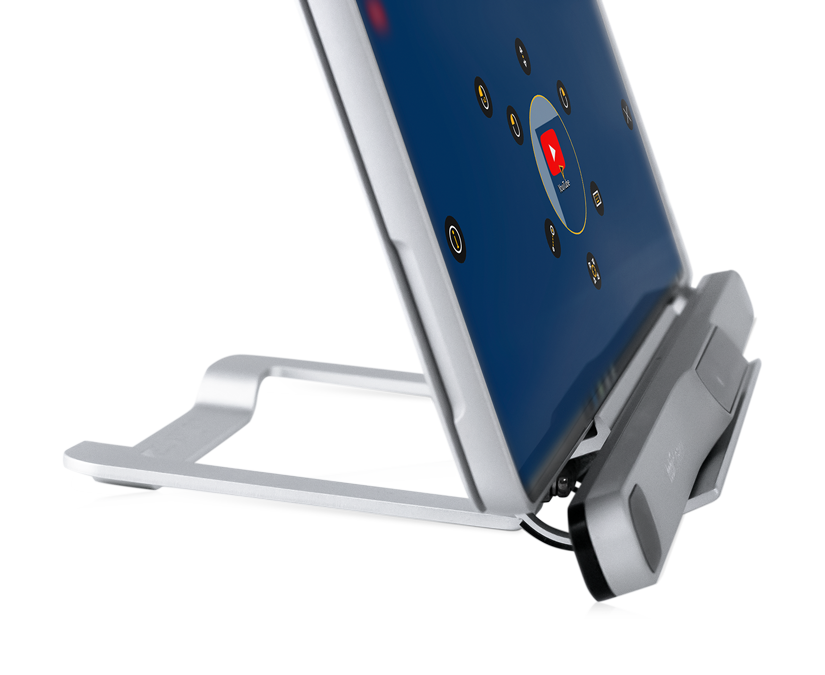 PCEye bracket avec l'oculomètre PCEye et la tablette avec le logiciel Computer Control