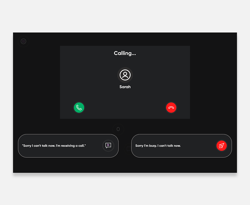 TD Phone showing outgoing call featured on a Tobii Dynavox TD I-Series eye tracking SGD