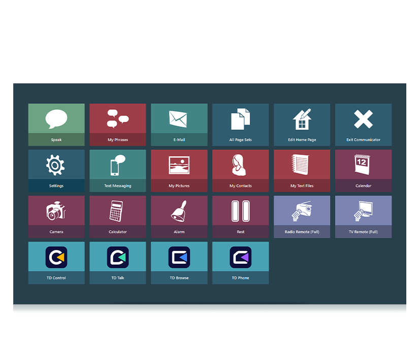 Tobii Dynavox Communicator 5 featuring home screen