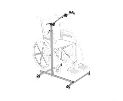 Tobii Dynavox ConnectIT FS-Vario Floorstand featuring a base that fits around a wheelchair