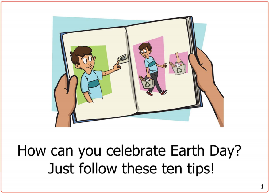 Earth Day Holiday book page 1