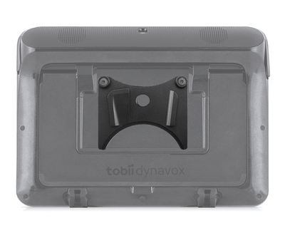 Tobii Dynavox I-110 Quick Release Adapter Plate mounted on device back view