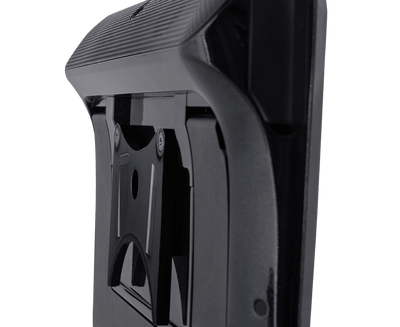 Tobii Dynavox I-110 Quick Release Adapter Plate mounted on device side view