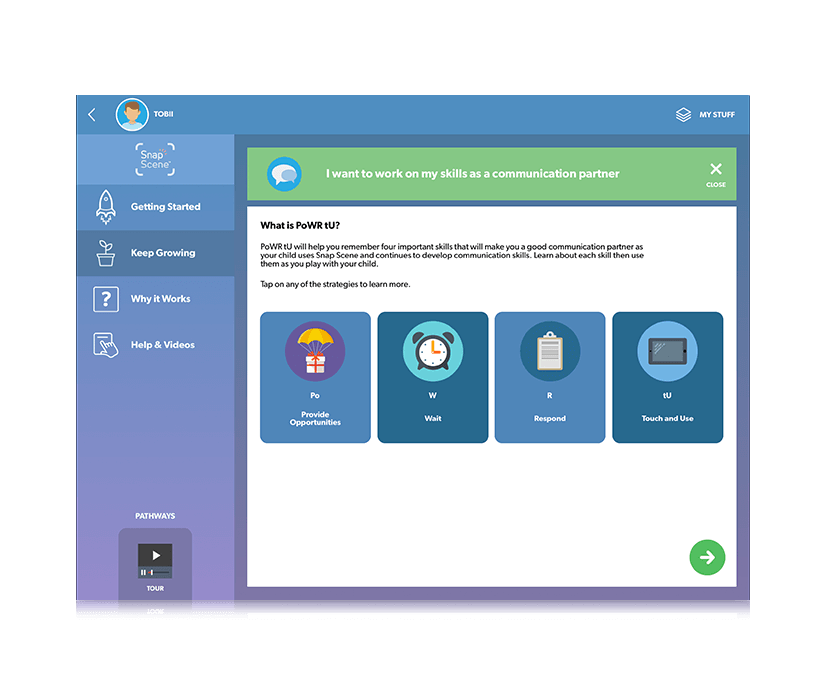 Tobii Dynavox Pathways for Snap Scene What is PoWR tU