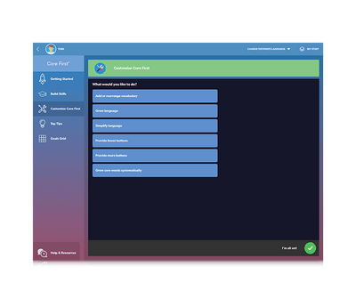 Tobii Dynavox Pathways for Core First customize Core First page