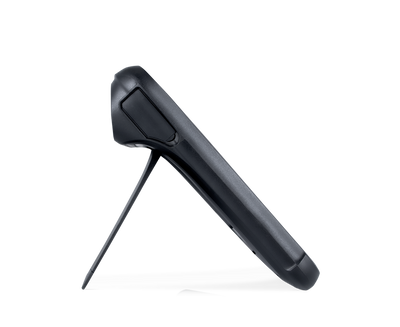Side right view the Tobii Dynavox TD I-110 communication device featuring integrated stand